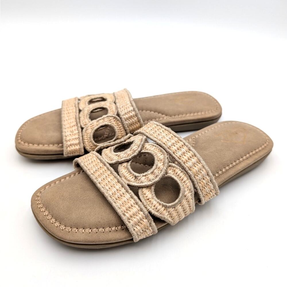 Cliffs by White Mountain Fraly Slide Sandal Natural Raffia Size US6M EU36.5